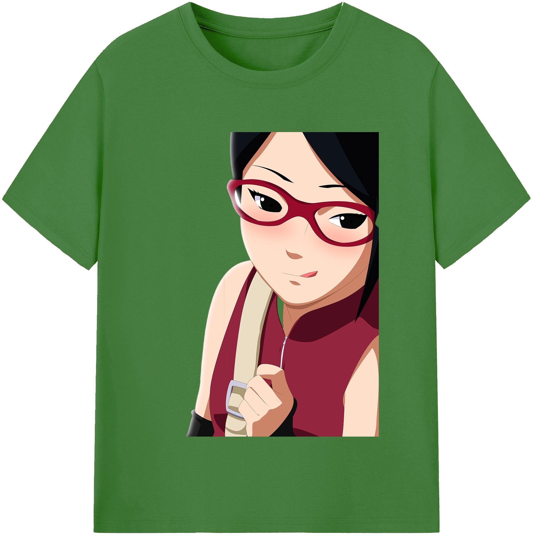 （画像用） NARUTO -ナルト- うちは サラダ Uchiha Sarada レディースカジュアルプリントTシャツ（綿100％）
